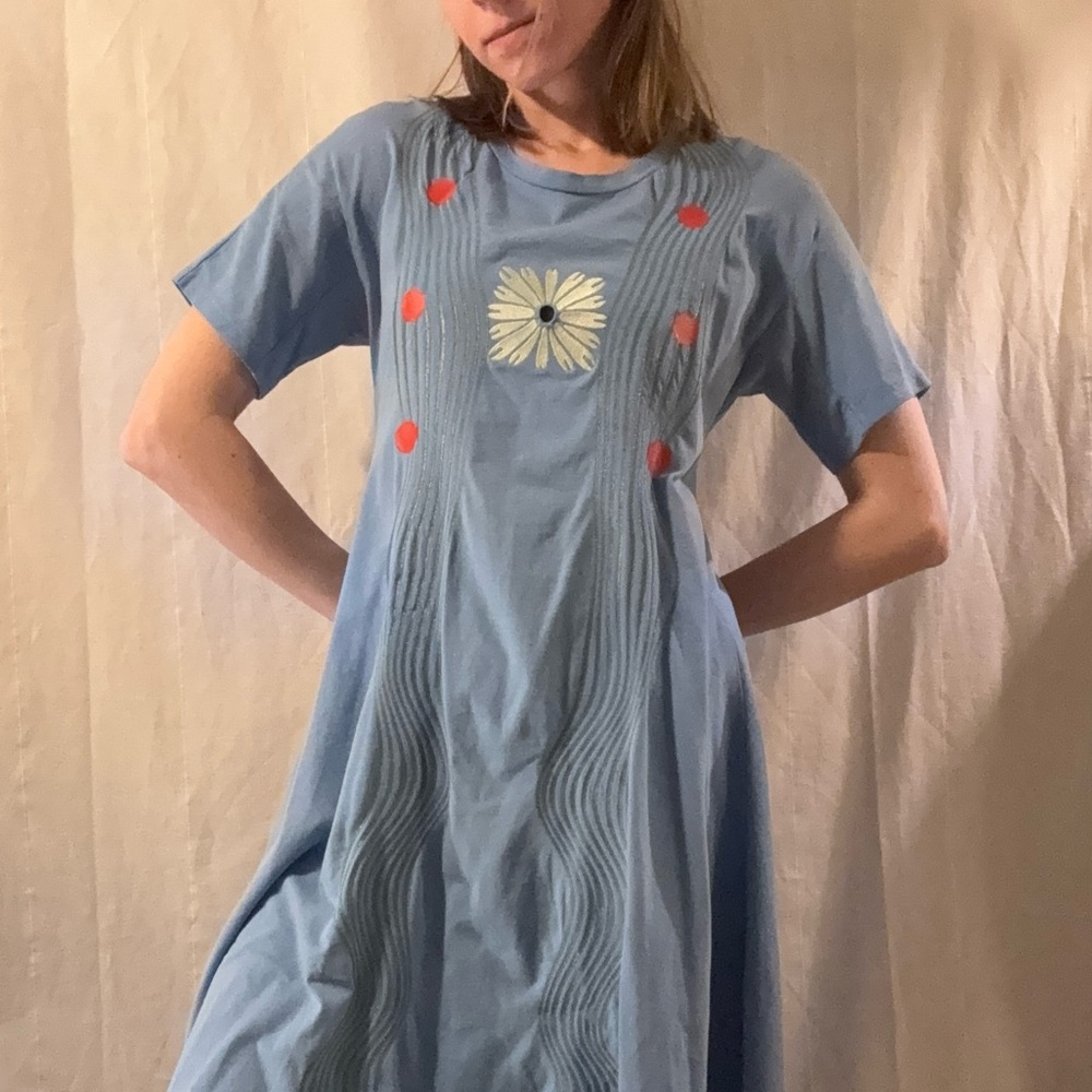 Opening Ceremony Midi Dress, Light Blue Floral T-shirt - Picture 6 of 6